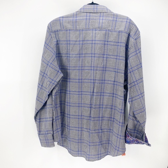 Robert Graham bold print button down purple black - Picture 8 of 8